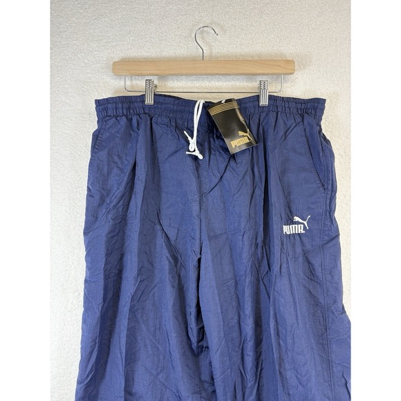 Vintage Puma Pants Men's Large Navy Blue Track Running Activewear New Deadstock - Picture 2 of 12